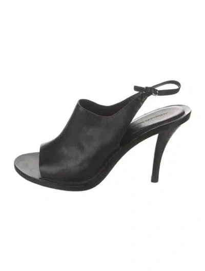 Pre-owned Alexander Wang Leather Slingback Sandals In Black