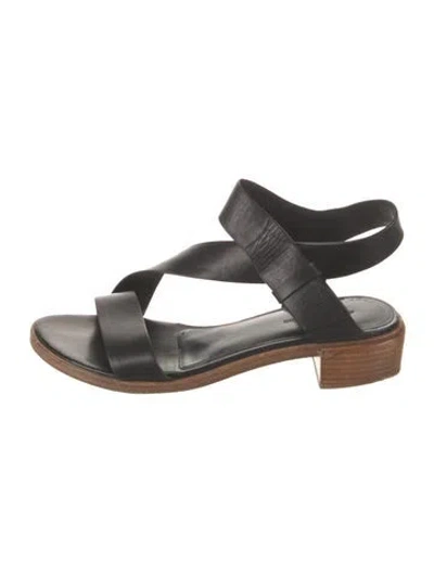 Pre-owned Alexander Wang Leather Slingback Sandals In Black