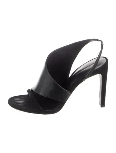 Pre-owned Alexander Wang Leather Slingback Sandals In Black