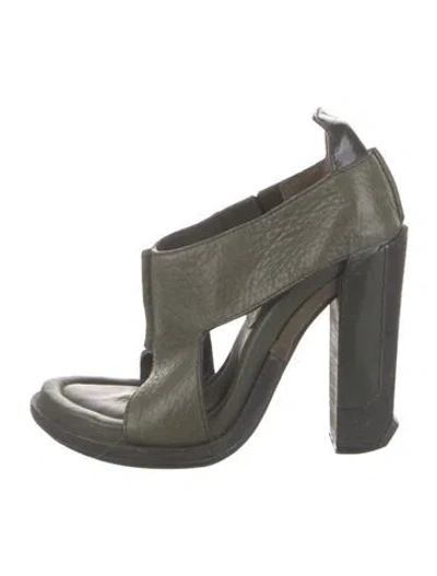 Pre-owned Alexander Wang Leather Slingback Sandals In Green