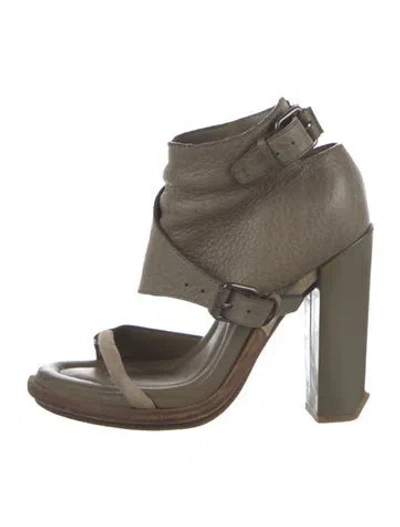 Pre-owned Alexander Wang Leather Slingback Sandals In Green