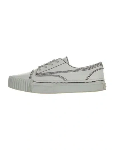 Pre-owned Alexander Wang Leather Sneakers In White
