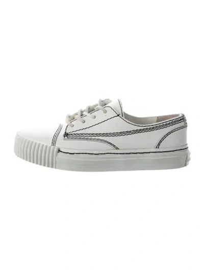 Pre-owned Alexander Wang Leather Sneakers In White