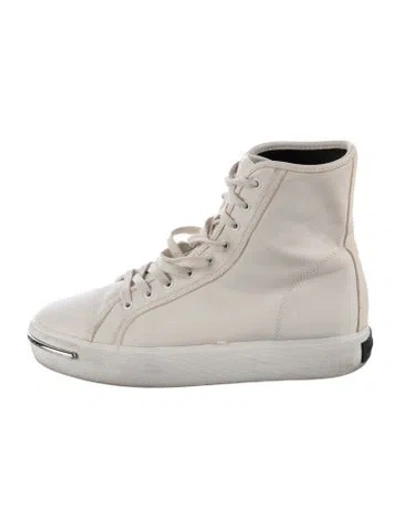 Pre-owned Alexander Wang Leather Sneakers In White