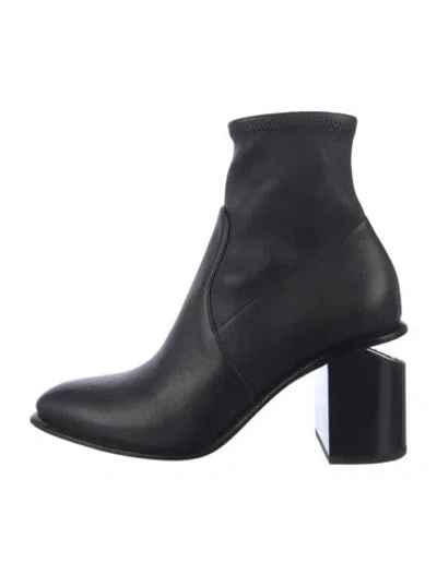 Pre-owned Alexander Wang Leather Sock Boots In Black