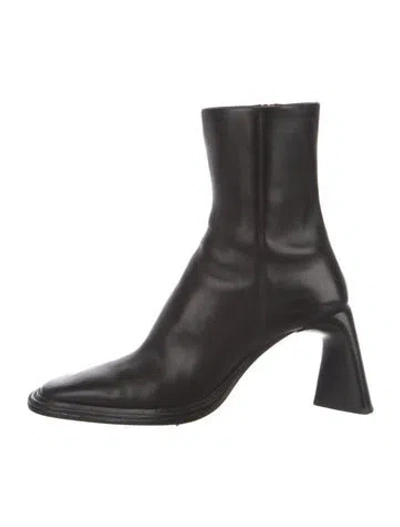 Pre-owned Alexander Wang Leather Sock Boots In Black