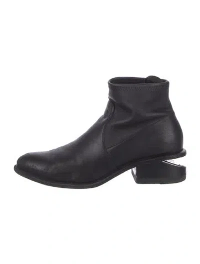 Pre-owned Alexander Wang Leather Sock Boots In Black