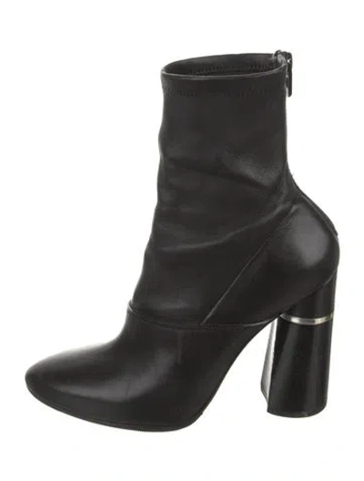 Pre-owned Alexander Wang Leather Sock Boots In Black