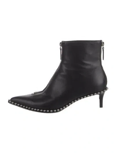 Pre-owned Alexander Wang Leather Studded Accents Boots In Black