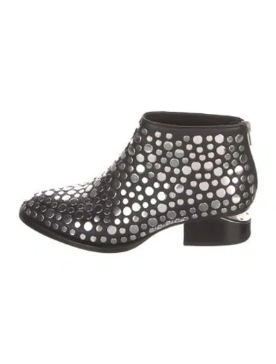 Pre-owned Alexander Wang Leather Studded Accents Boots In Black