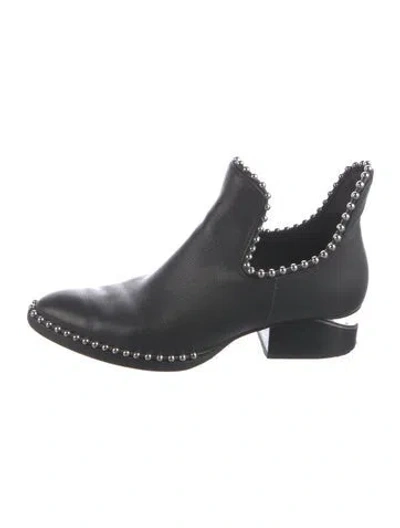 Pre-owned Alexander Wang Leather Studded Accents Boots In Black