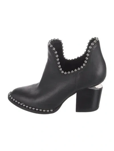 Pre-owned Alexander Wang Leather Studded Accents Boots In Black