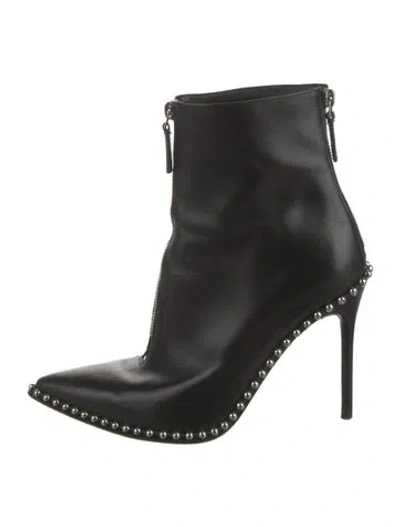 Pre-owned Alexander Wang Leather Studded Accents Boots In Black