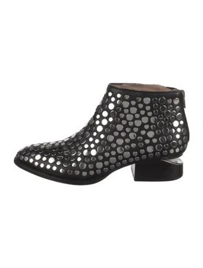 Pre-owned Alexander Wang Leather Studded Accents Boots In Black