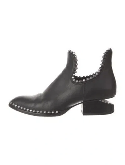 Pre-owned Alexander Wang Leather Studded Accents Boots In Black