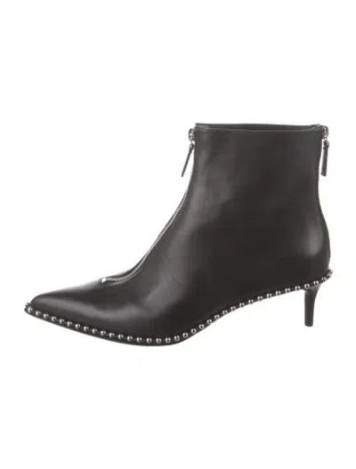 Pre-owned Alexander Wang Leather Studded Accents Boots In Black