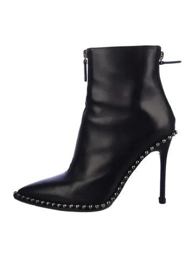 Pre-owned Alexander Wang Leather Studded Accents Boots In Black