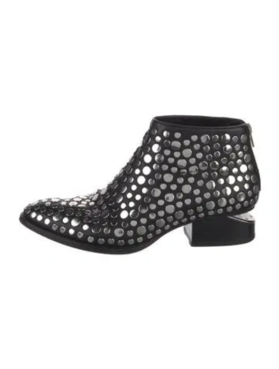 Pre-owned Alexander Wang Leather Studded Accents Boots In Black