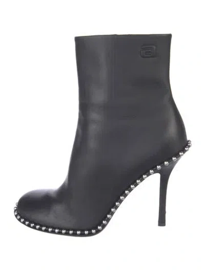 Pre-owned Alexander Wang Leather Studded Accents Boots In Black