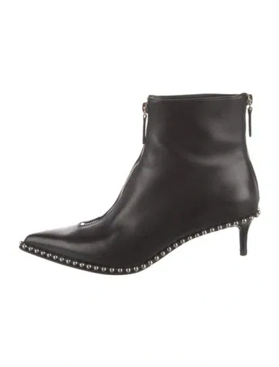 Pre-owned Alexander Wang Leather Studded Accents Boots In Black