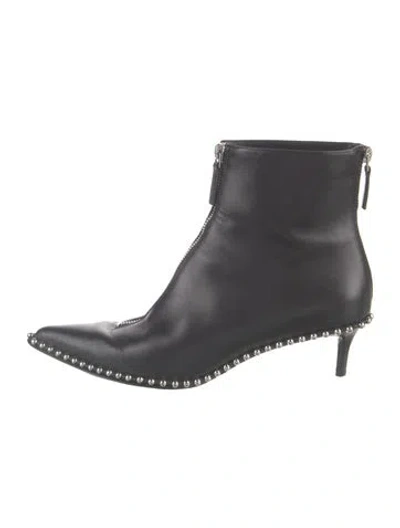 Pre-owned Alexander Wang Leather Studded Accents Boots In Black