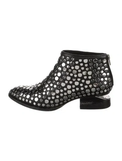 Pre-owned Alexander Wang Leather Studded Accents Boots In Black