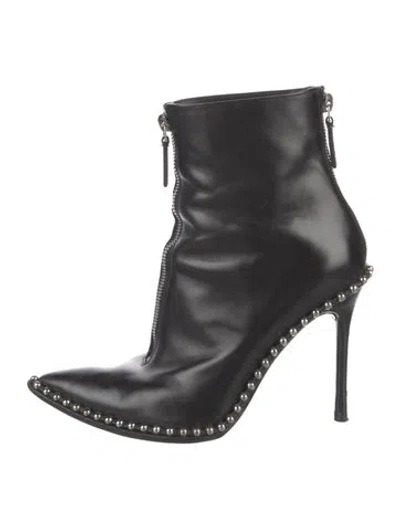 Pre-owned Alexander Wang Leather Studded Accents Boots In Black