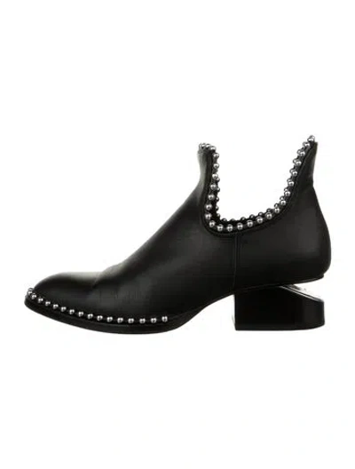 Pre-owned Alexander Wang Leather Studded Accents Boots In Black
