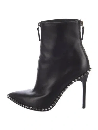 Pre-owned Alexander Wang Leather Studded Accents Boots In Black