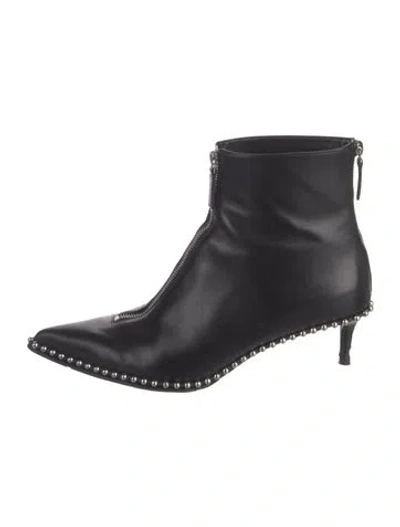Pre-owned Alexander Wang Leather Studded Accents Boots In Black
