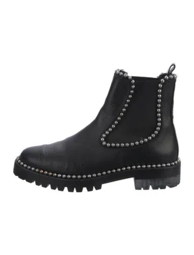 Pre-owned Alexander Wang Leather Studded Accents Boots In Black