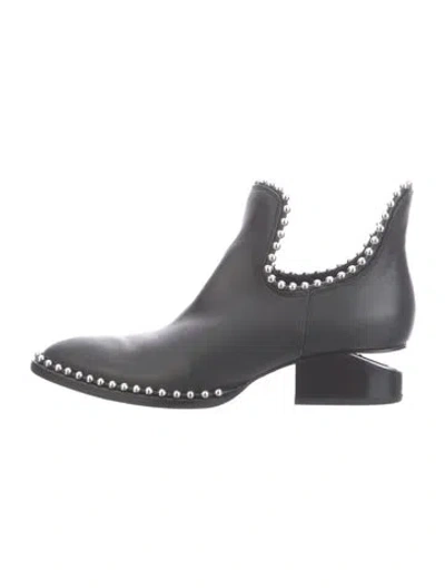 Pre-owned Alexander Wang Leather Studded Accents Chelsea Boots In Black