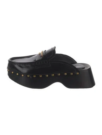 Pre-owned Alexander Wang Leather Studded Accents Mules In Black