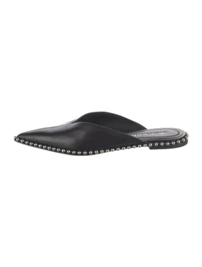 Pre-owned Alexander Wang Leather Studded Accents Mules In Black