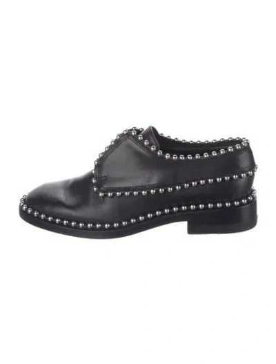 Pre-owned Alexander Wang Leather Studded Accents Oxfords In Blue