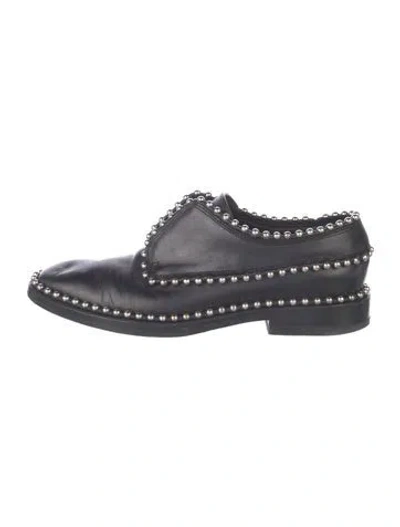 Pre-owned Alexander Wang Leather Studded Accents Oxfords In Blue