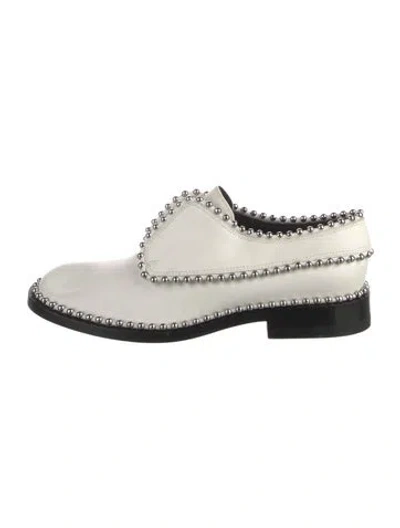Pre-owned Alexander Wang Leather Studded Accents Oxfords In White