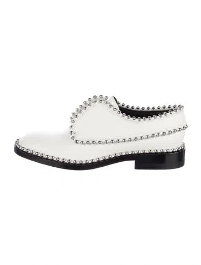 Pre-owned Alexander Wang Leather Studded Accents Oxfords In White