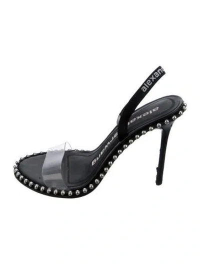 Pre-owned Alexander Wang Leather Studded Accents Sandals In Black