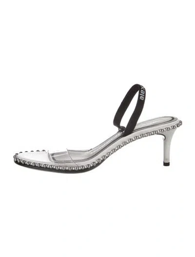 Pre-owned Alexander Wang Leather Studded Accents Sandals In Neutrals