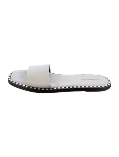 Pre-owned Alexander Wang Leather Studded Accents Slides In Gray