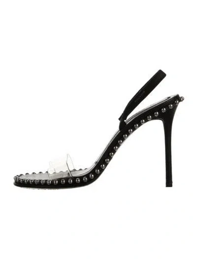 Pre-owned Alexander Wang Leather Studded Accents Slingback Pumps In Black