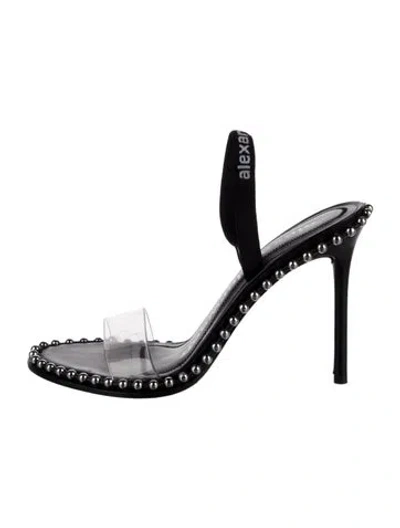 Pre-owned Alexander Wang Leather Studded Accents Slingback Sandals In Multi