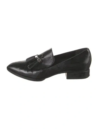 Pre-owned Alexander Wang Leather Tassel Accents Loafers In Black