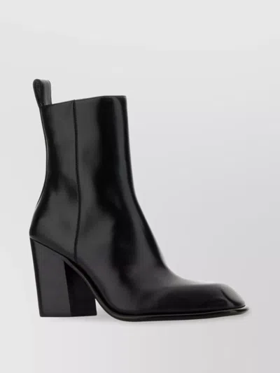 Alexander Wang Leather Throttle Ankle Boots In Black