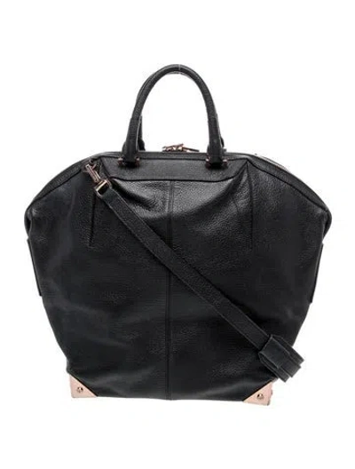 Pre-owned Alexander Wang Leather Top Handle Bag In Black