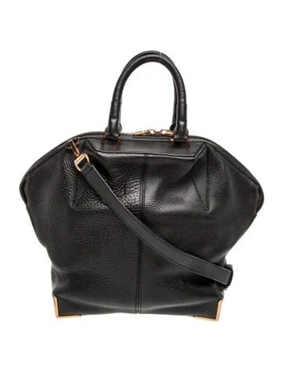 Pre-owned Alexander Wang Leather Top Handle Bag In Black