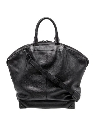 Pre-owned Alexander Wang Leather Top Handle Bag In Black