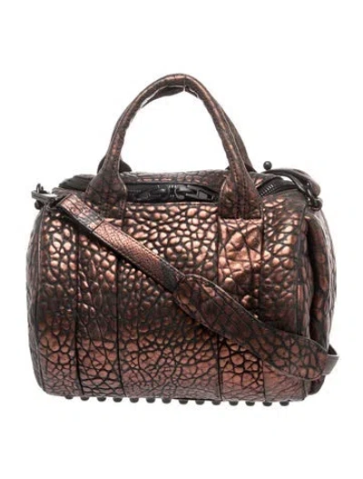 Pre-owned Alexander Wang Leather Top Handle Bag In Black/metallic