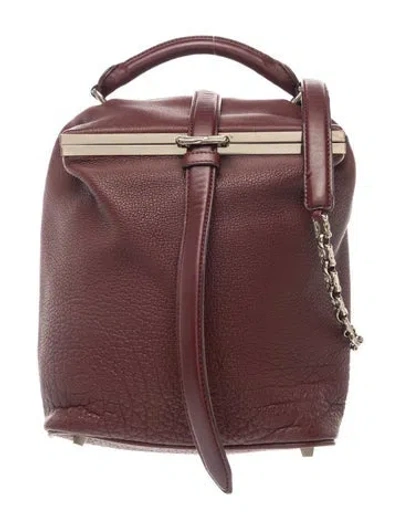 Pre-owned Alexander Wang Leather Top Handle Bag In Burgundy